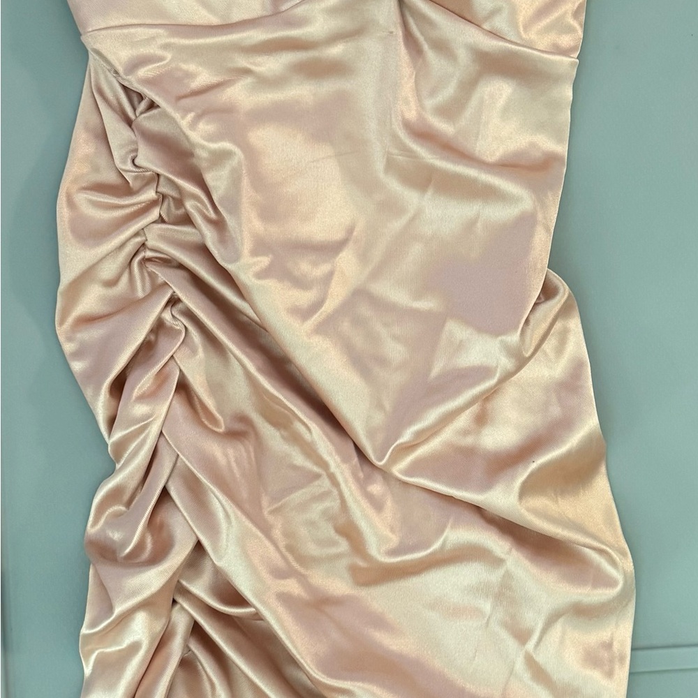 Blush Satin Dress with Elegant Shine